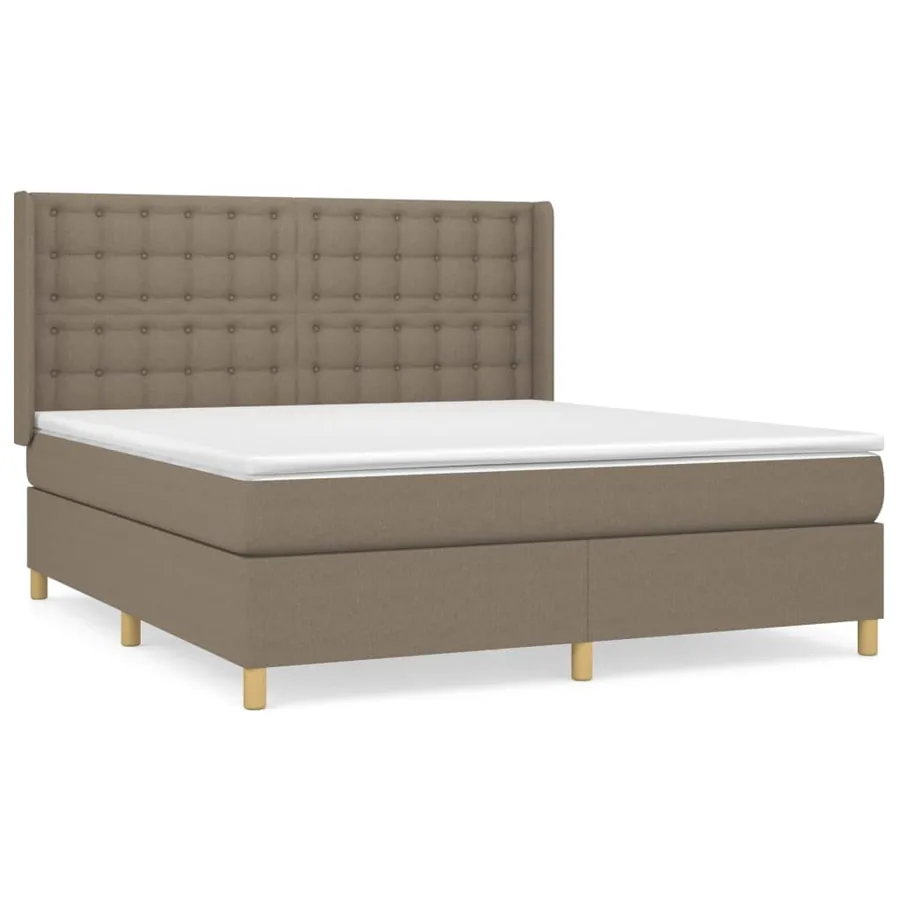Sommier à lattes de lit avec matelas Taupe 160x200 cm Tissu - 2