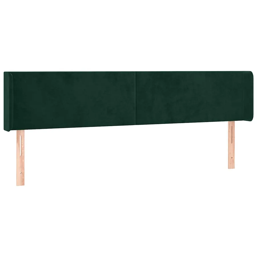 Tête de lit avec oreilles Vert foncé 163x16x78/88 cm Velours - 2