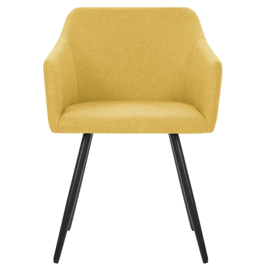 Chaises à manger lot de 6 jaune tissu - 3