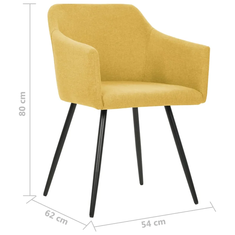 Chaises à manger lot de 6 jaune tissu - 7