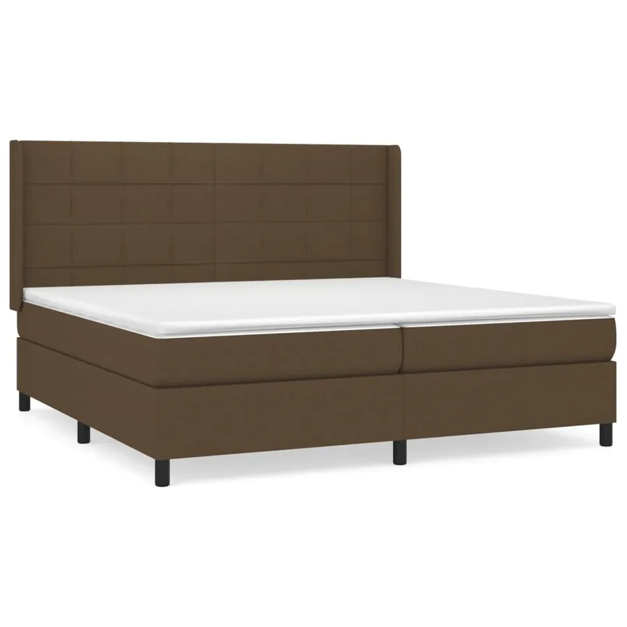 Sommier à lattes de lit avec matelas Marron foncé 200x200 cm - 2