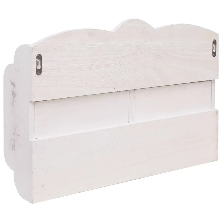 Porte-manteau mural Blanc 50x10x34 cm Bois - 5