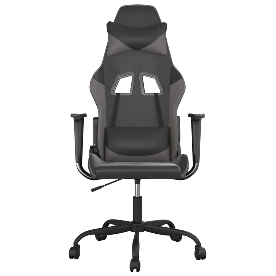 Chaise de jeu Noir et gris Similicuir - 3