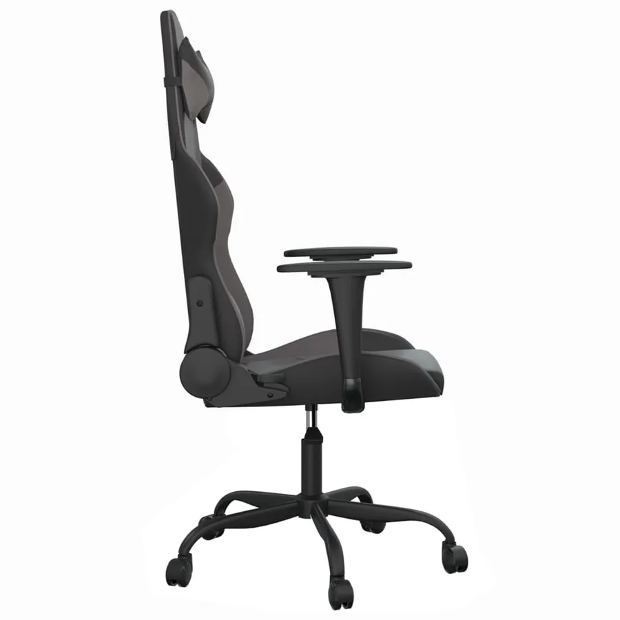 Chaise de jeu Noir et gris Similicuir - 4
