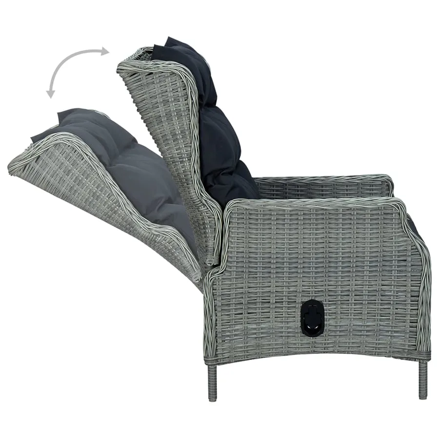 Ensemble à manger de jardin 5 pcs Gris clair - 9