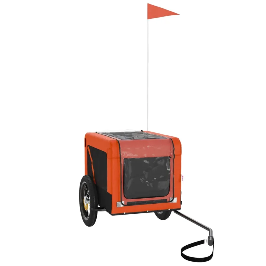 Remorque de vélo pour animaux de compagnie orange et noir - 4