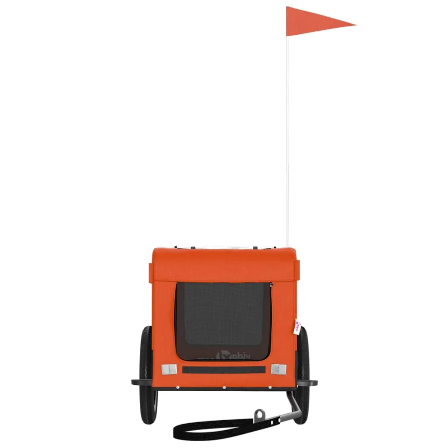 Remorque de vélo pour animaux de compagnie orange et noir - 5