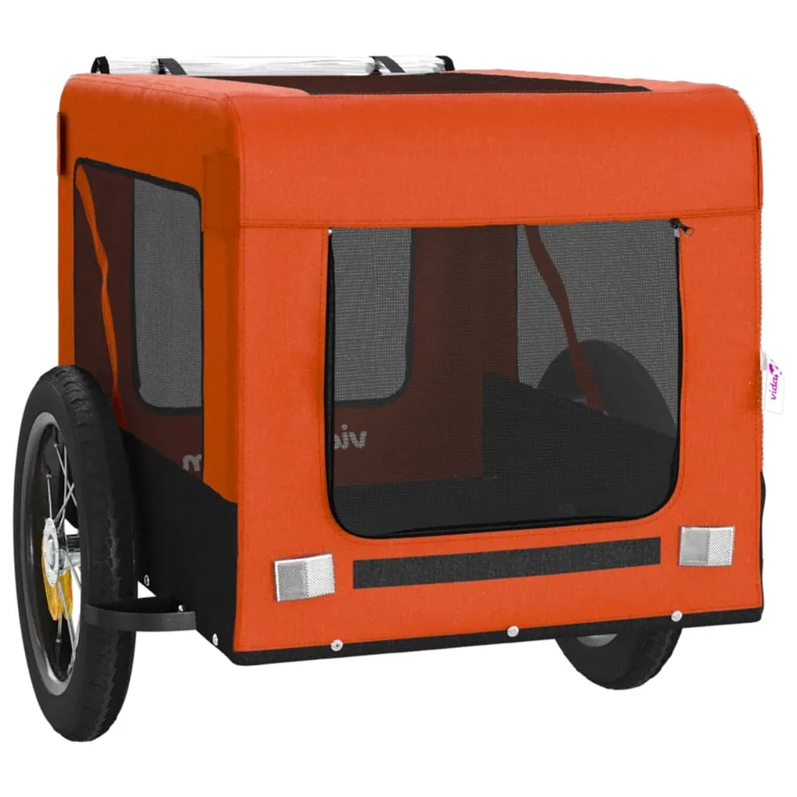 Remorque de vélo pour animaux de compagnie orange et noir - 6