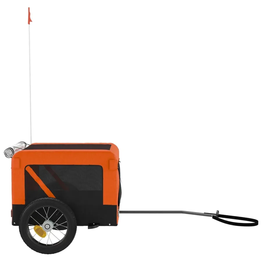 Remorque de vélo pour animaux de compagnie orange et noir - 7