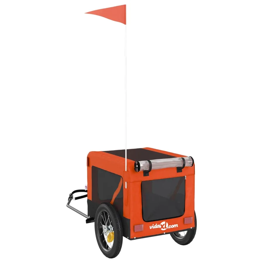 Remorque de vélo pour animaux de compagnie orange et noir - 9