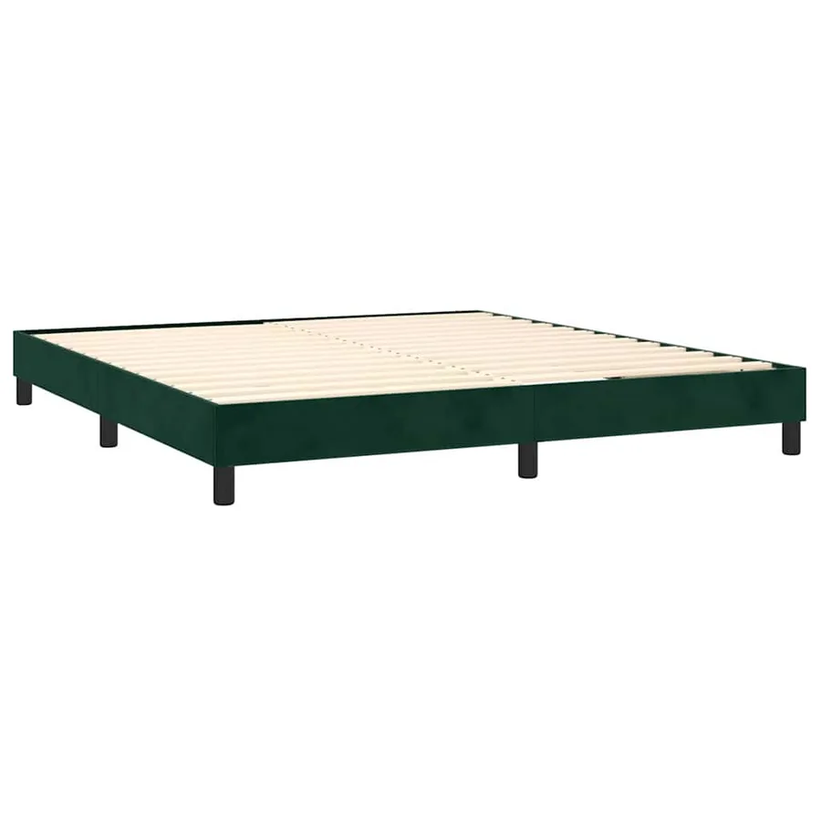 Sommier à lattes de lit matelas et LED Vert foncé 180x200 cm - 5