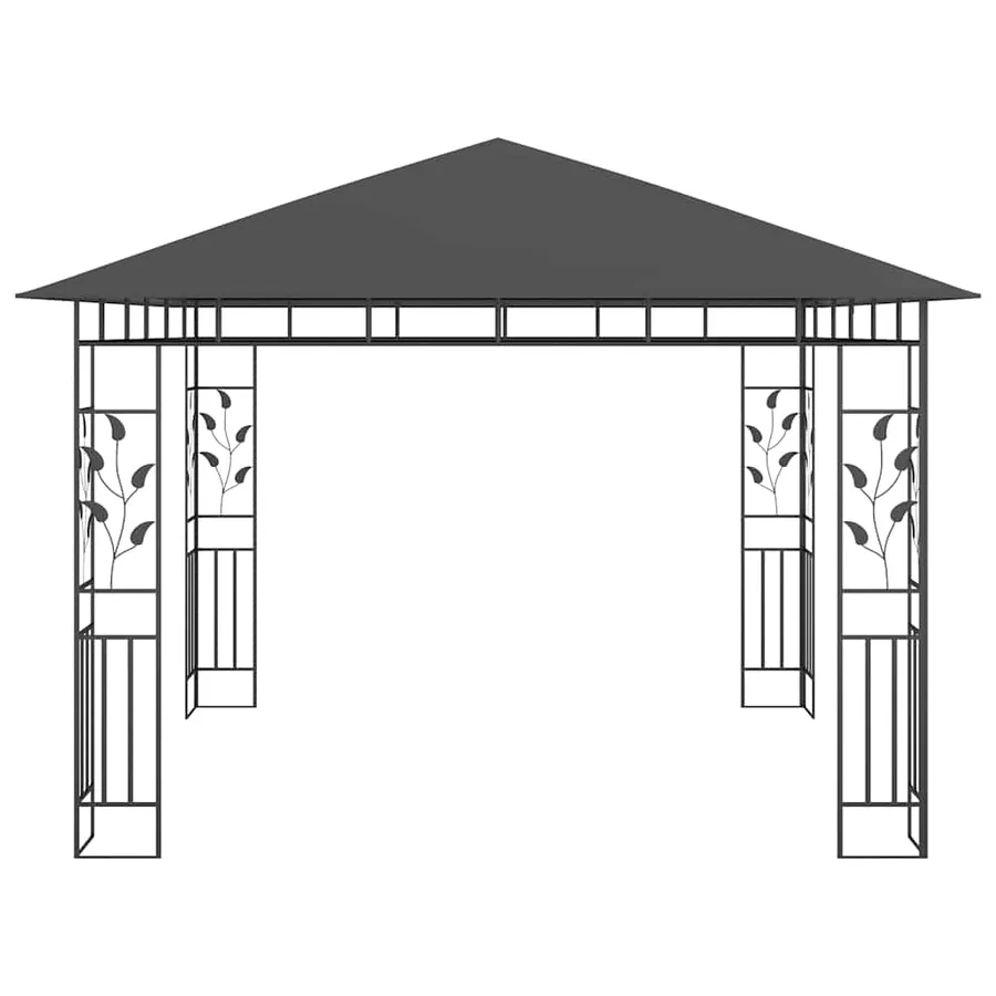 Tonnelle avec moustiquaire et lumières LED 3x3x2,73m Anthracite - 6
