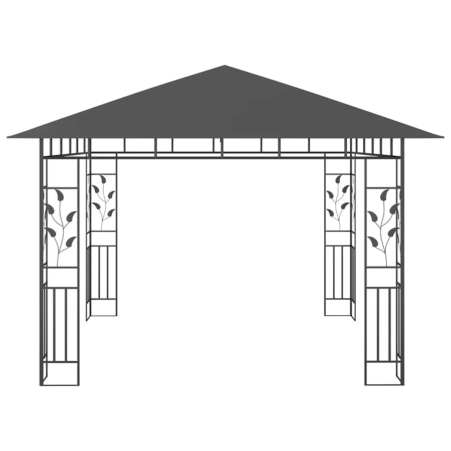 Tonnelle avec moustiquaire et lumières LED 3x3x2,73m Anthracite - 7