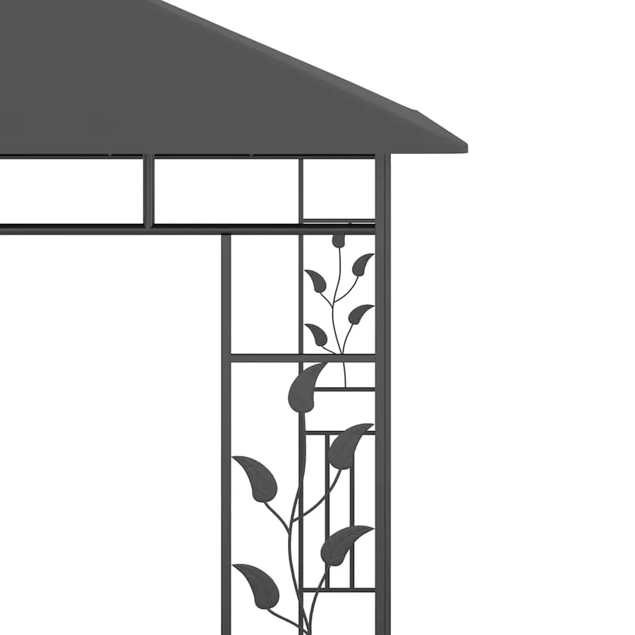 Tonnelle avec moustiquaire et lumières LED 3x3x2,73m Anthracite - 8