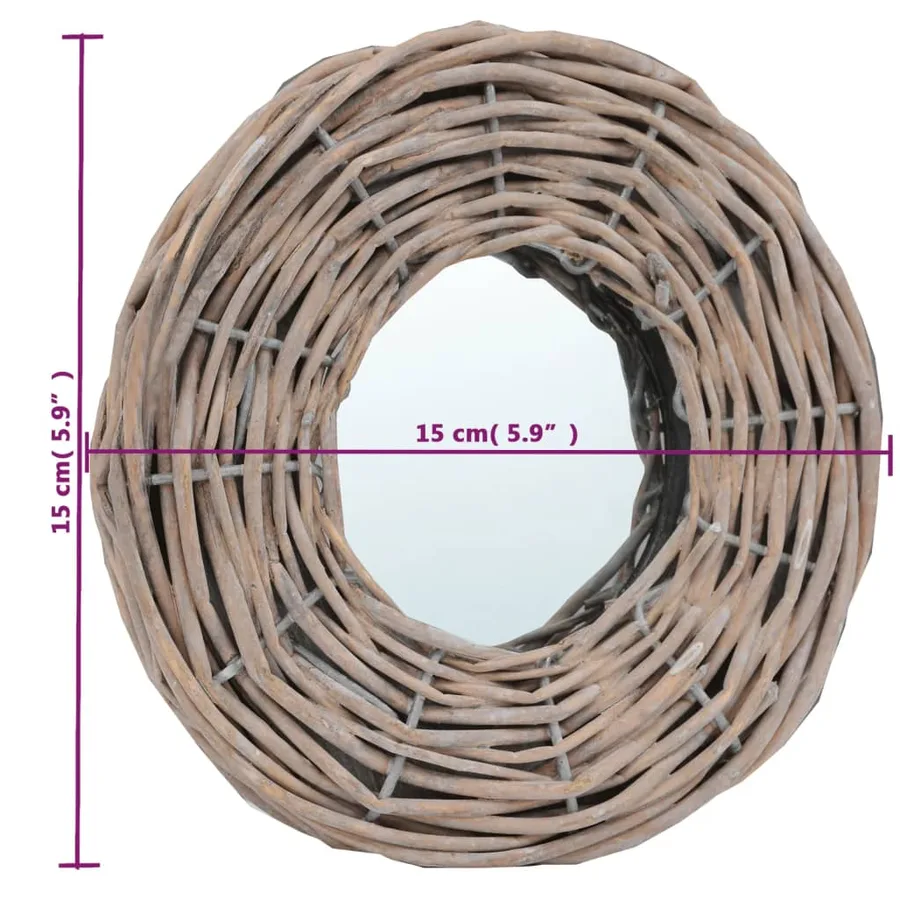 Miroirs 3 pcs 15 cm Osier - 5