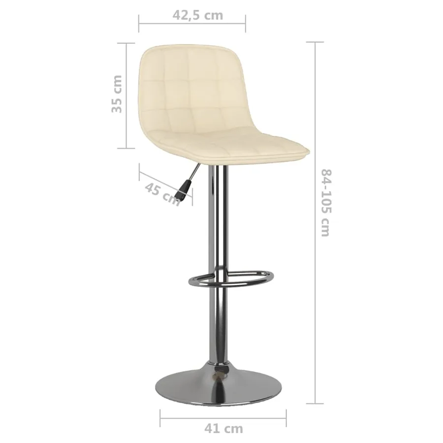 Tabourets de bar lot de 2 crème tissu - 10