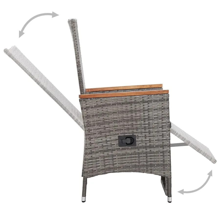 Ensemble à manger de jardin 5 pcs Gris - 12