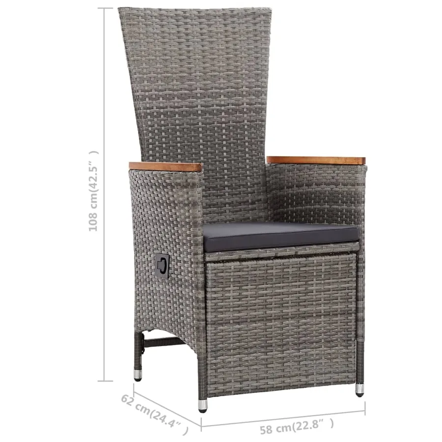 Ensemble à manger de jardin 5 pcs Gris - 13