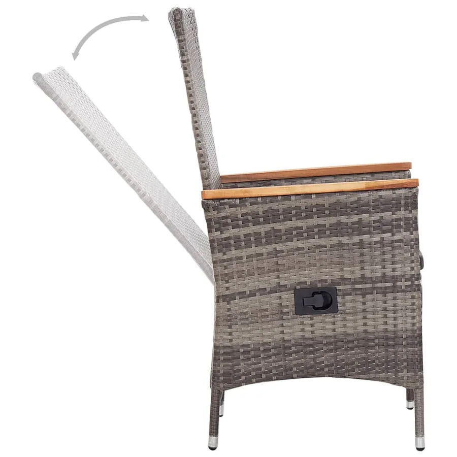 Ensemble à manger de jardin 5 pcs Gris - 9