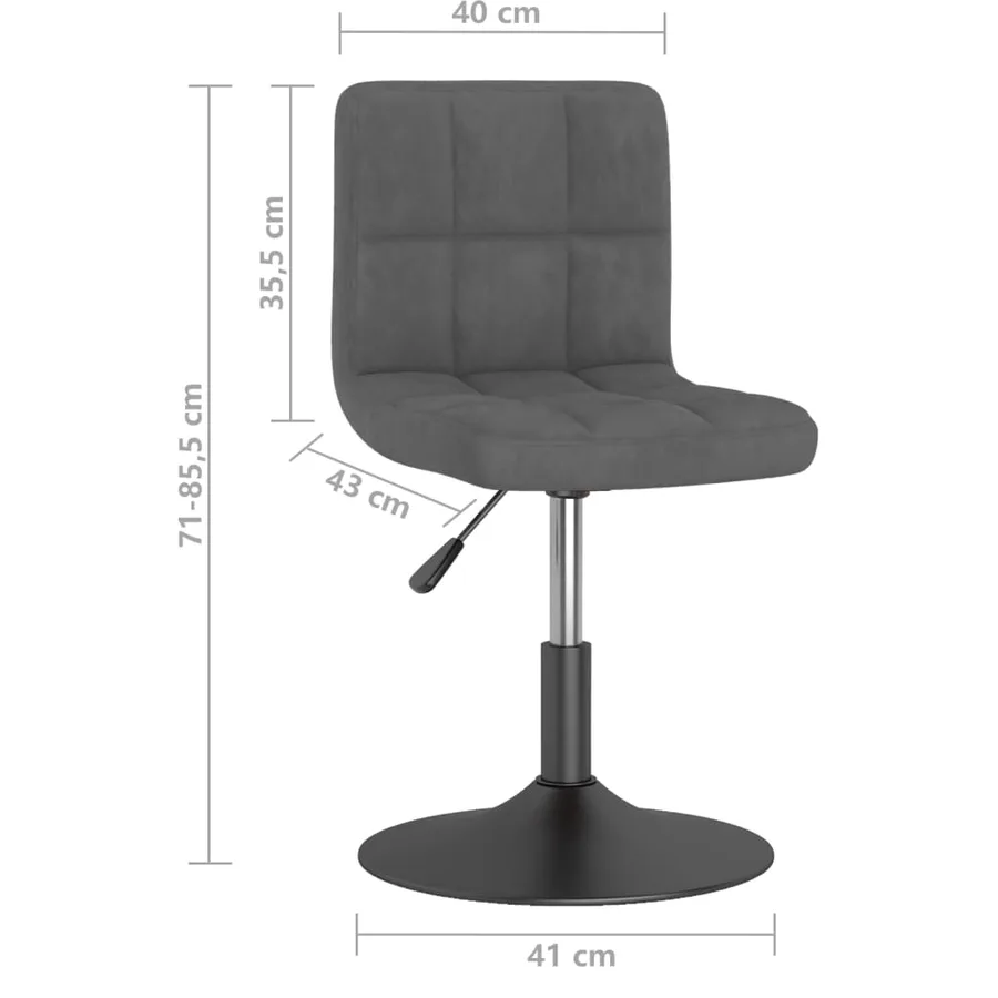 Tabouret de bar pivotant Gris foncé Velours - 8