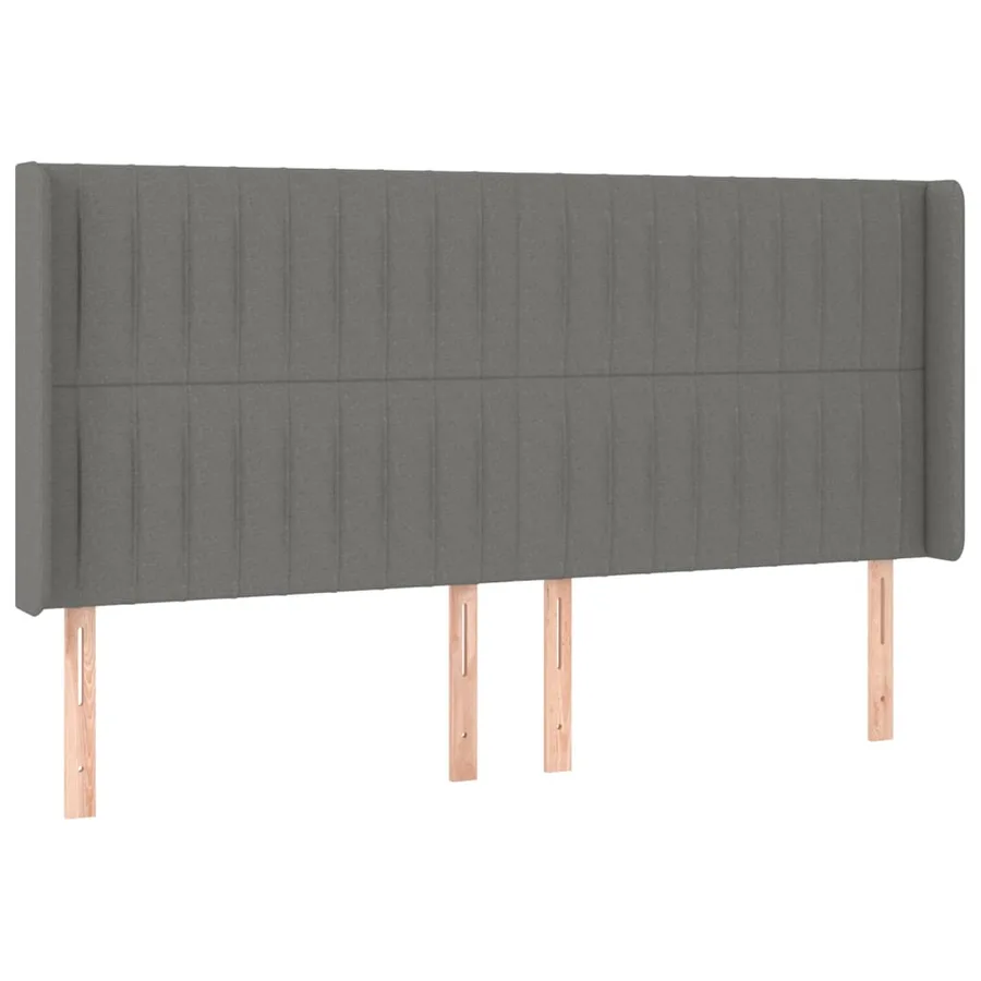 Sommier à lattes de lit matelas LED Gris foncé 160x200 cm Tissu - 7