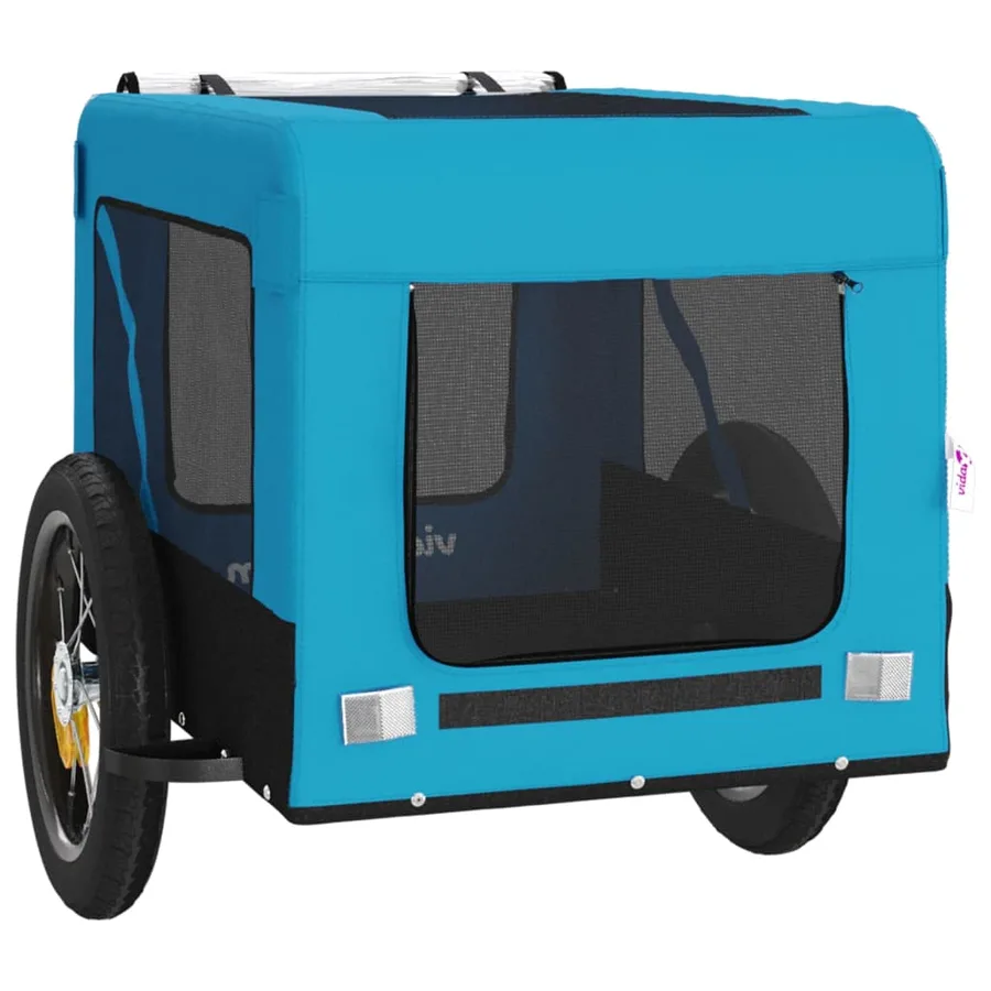 Remorque de vélo pour animaux de compagnie bleu et noir - 6