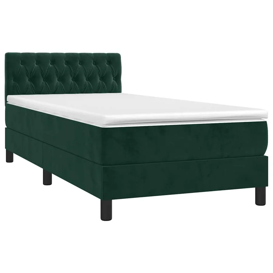 Sommier à lattes de lit avec matelas LED Vert foncé 100x200 cm - 3