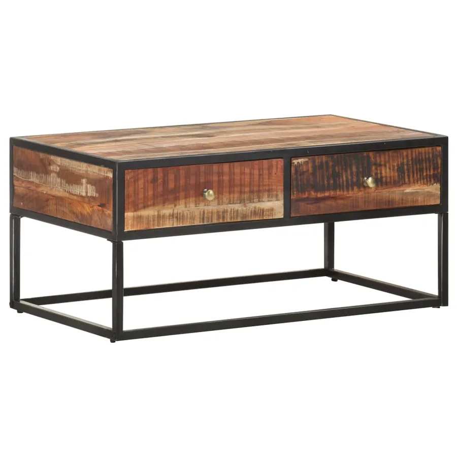 Table basse 90x50x40 cm Bois d'acacia brut - 7