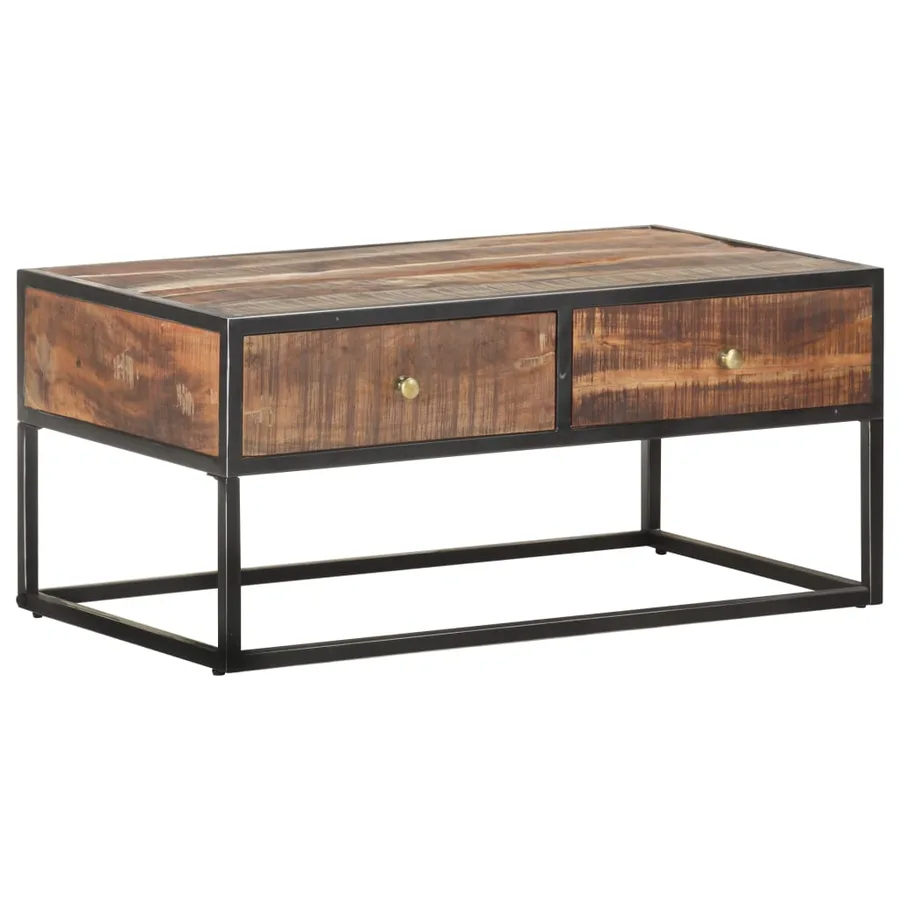 Table basse 90x50x40 cm Bois d'acacia brut - 8