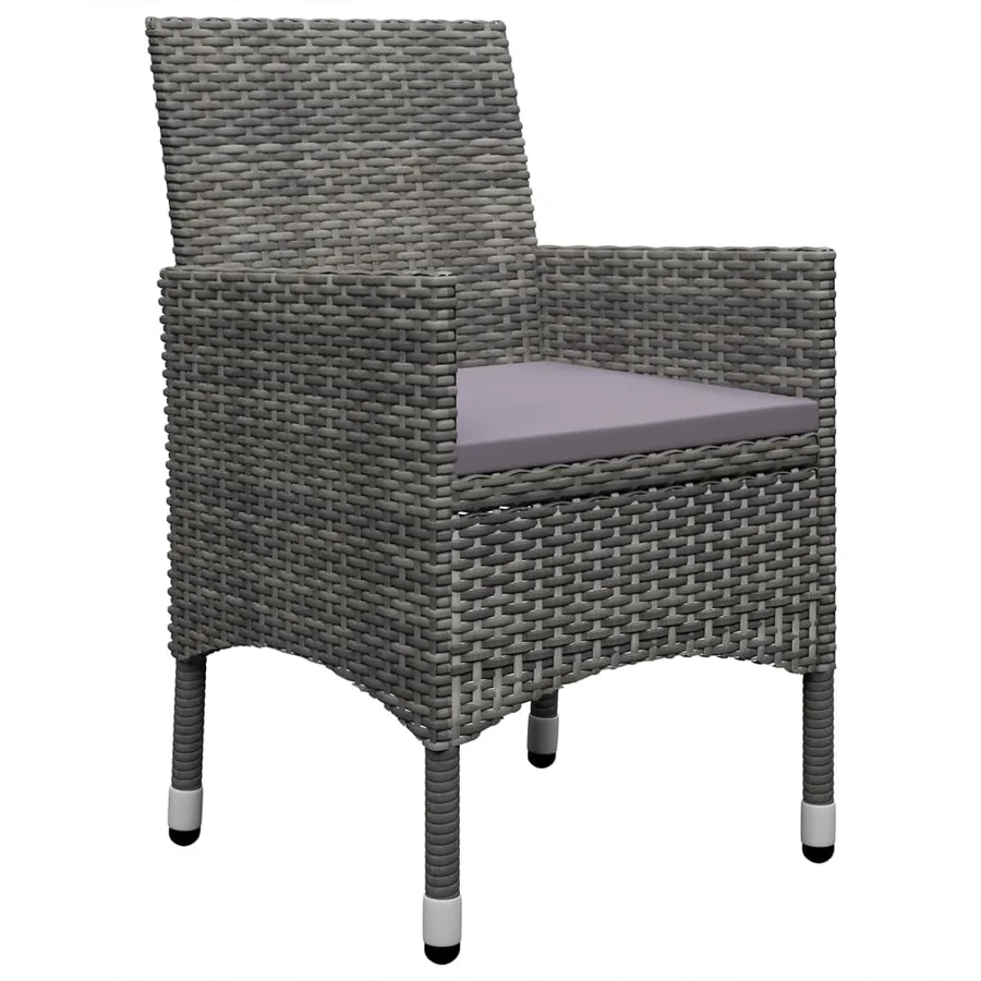 Ensemble à manger de jardin 5 pcs Gris - 5