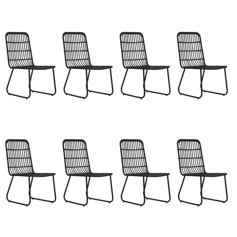 Ensemble à manger d'extérieur 9 pcs résine tressée et verre - 3