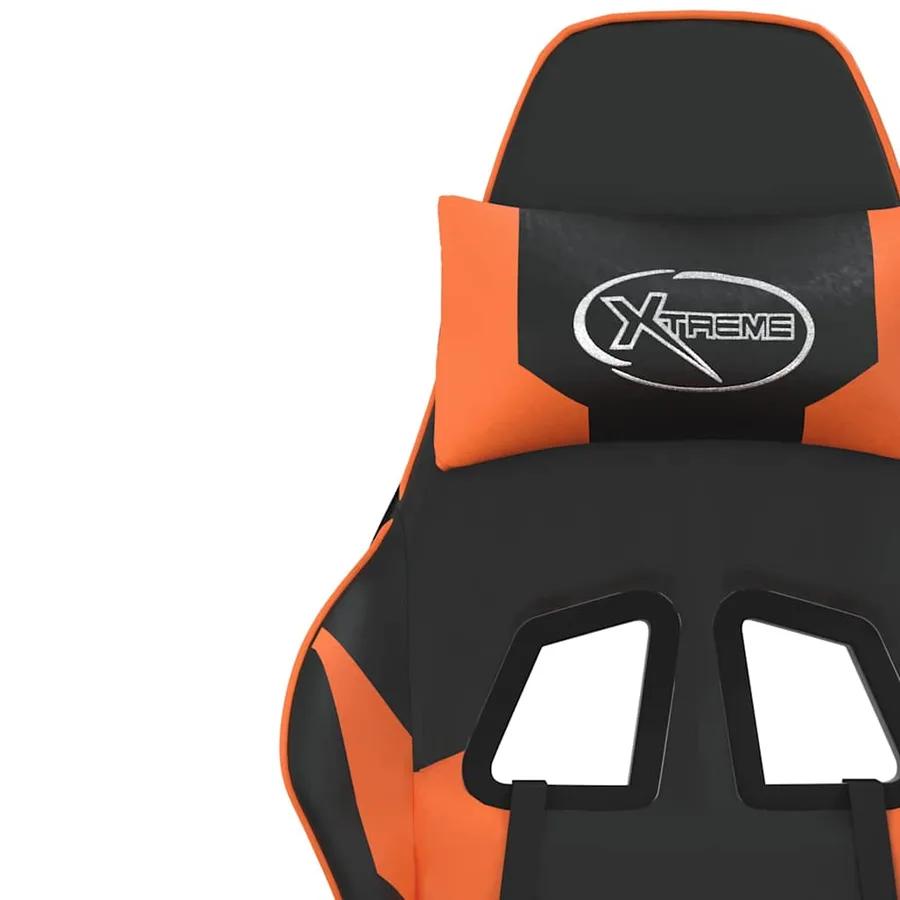 Chaise de jeu Noir et orange Similicuir - 11