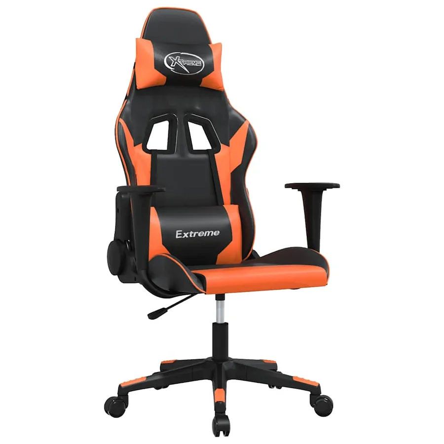 Chaise de jeu Noir et orange Similicuir - 2