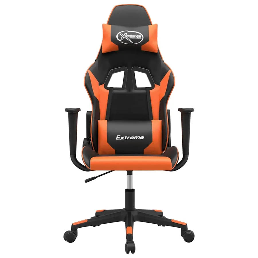 Chaise de jeu Noir et orange Similicuir - 3