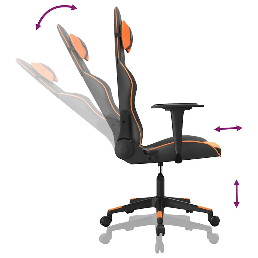 Chaise de jeu Noir et orange Similicuir - 6