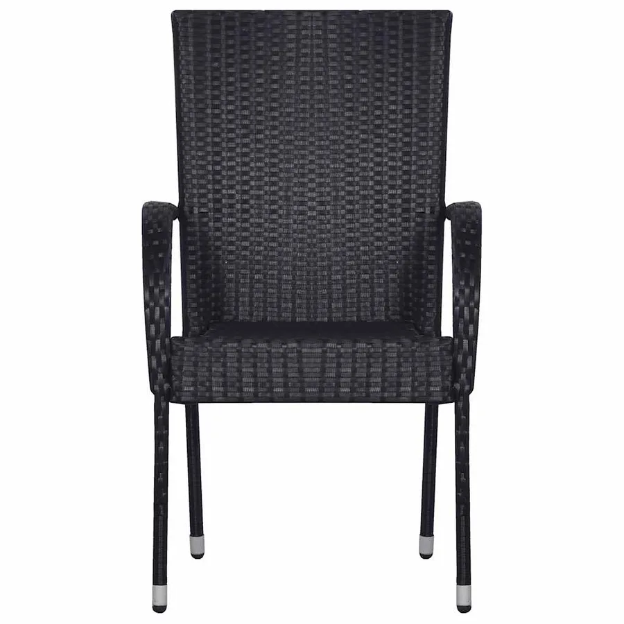 Ensemble à manger de jardin 7 pcs Noir - 8