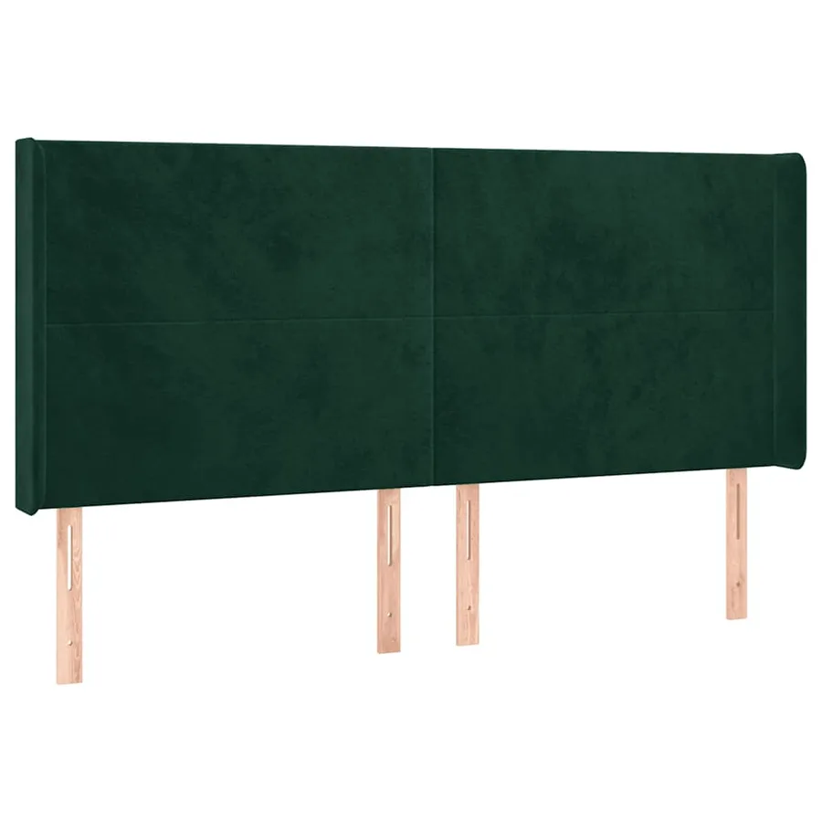 Tête de lit avec oreilles Vert foncé 183x16x118/128 cm Velours - 2