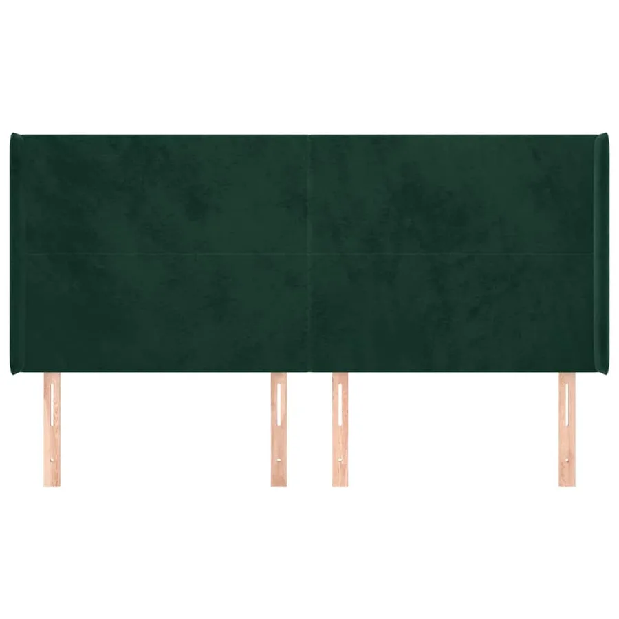 Tête de lit avec oreilles Vert foncé 183x16x118/128 cm Velours - 3
