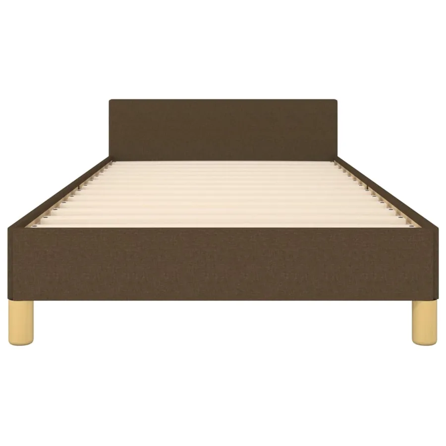 Cadre de lit sans matelas marron foncé 100x200 cm tissu - 6