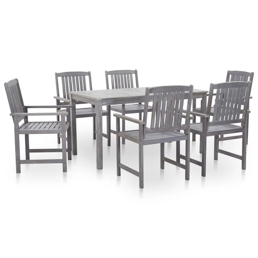 Ensemble à manger d'extérieur 7 pcs bois d'acacia massif