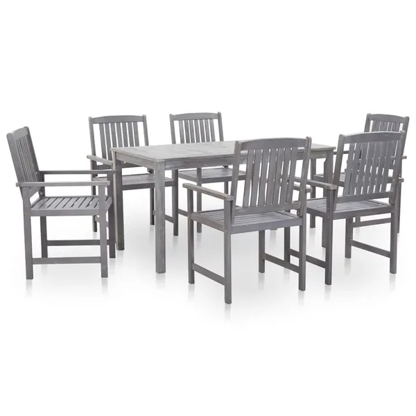 Ensemble à manger d'extérieur 7 pcs bois d'acacia massif