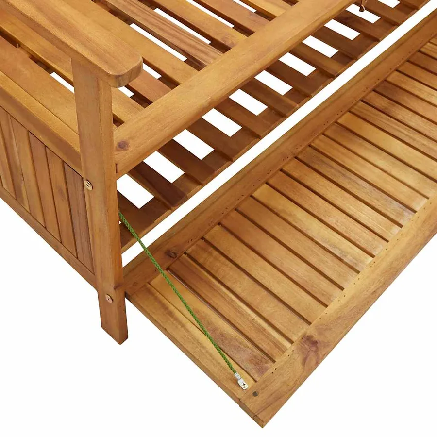 Banc de rangement de jardin 148 cm bois d'acacia solide - 7