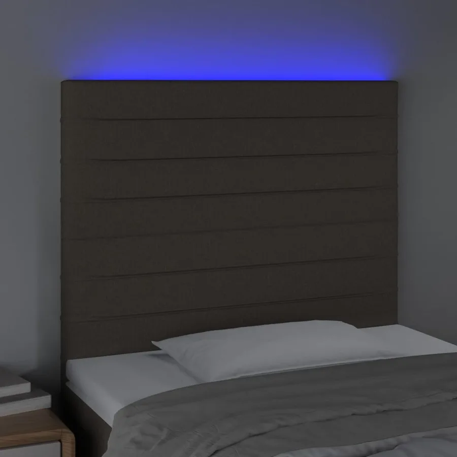 Tête de lit à LED Taupe 100x5x118/128 cm Tissu - 3