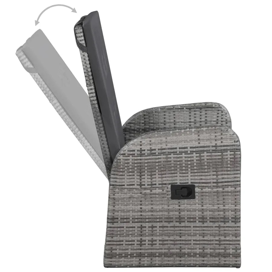 Ensemble à manger de jardin 5 pcs Gris - 7