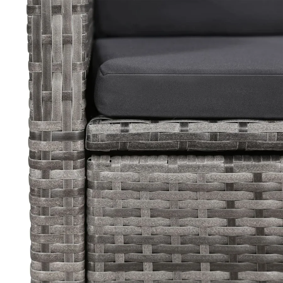 Ensemble à manger de jardin 5 pcs Gris - 8