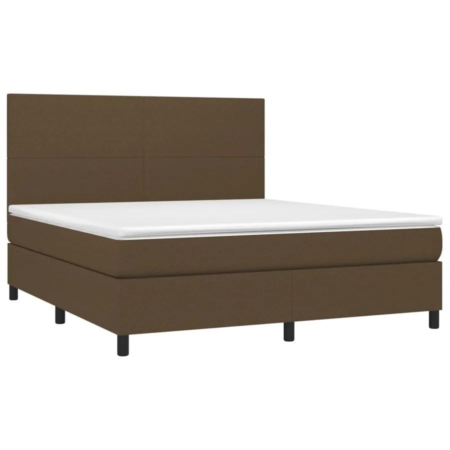 Sommier à lattes de lit avec matelas Marron foncé 160x200 cm - 3