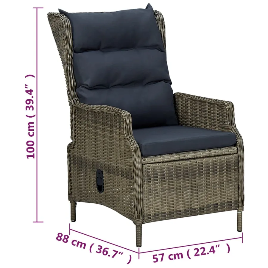 Ensemble à manger de jardin 7 pcs Marron - 13