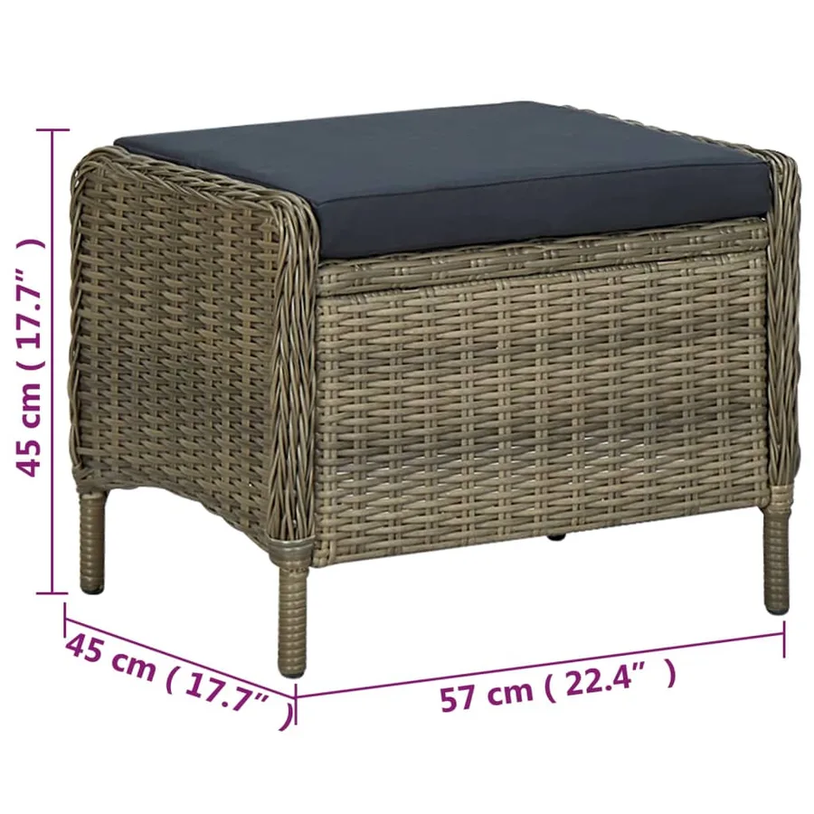 Ensemble à manger de jardin 7 pcs Marron - 14