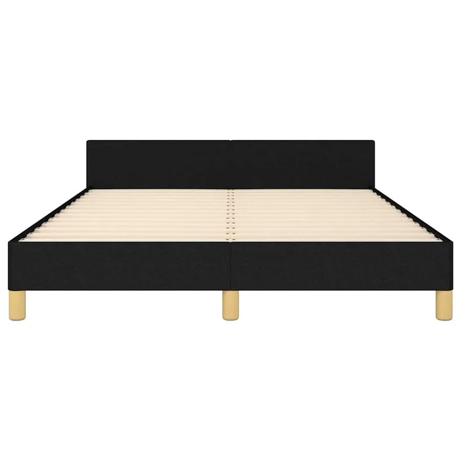 Cadre de lit sans matelas noir 140x190 cm tissu - 6