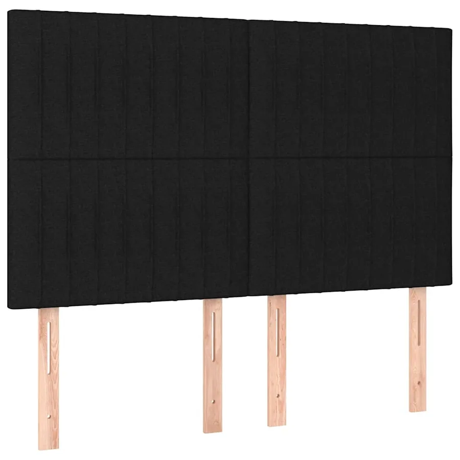 Cadre de lit sans matelas noir 140x190 cm tissu - 8